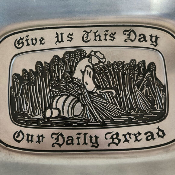 WILTON ARMETALE PEWTER GIVE US THIS DAY BREAD TRAY USA - Picture 2 of 5